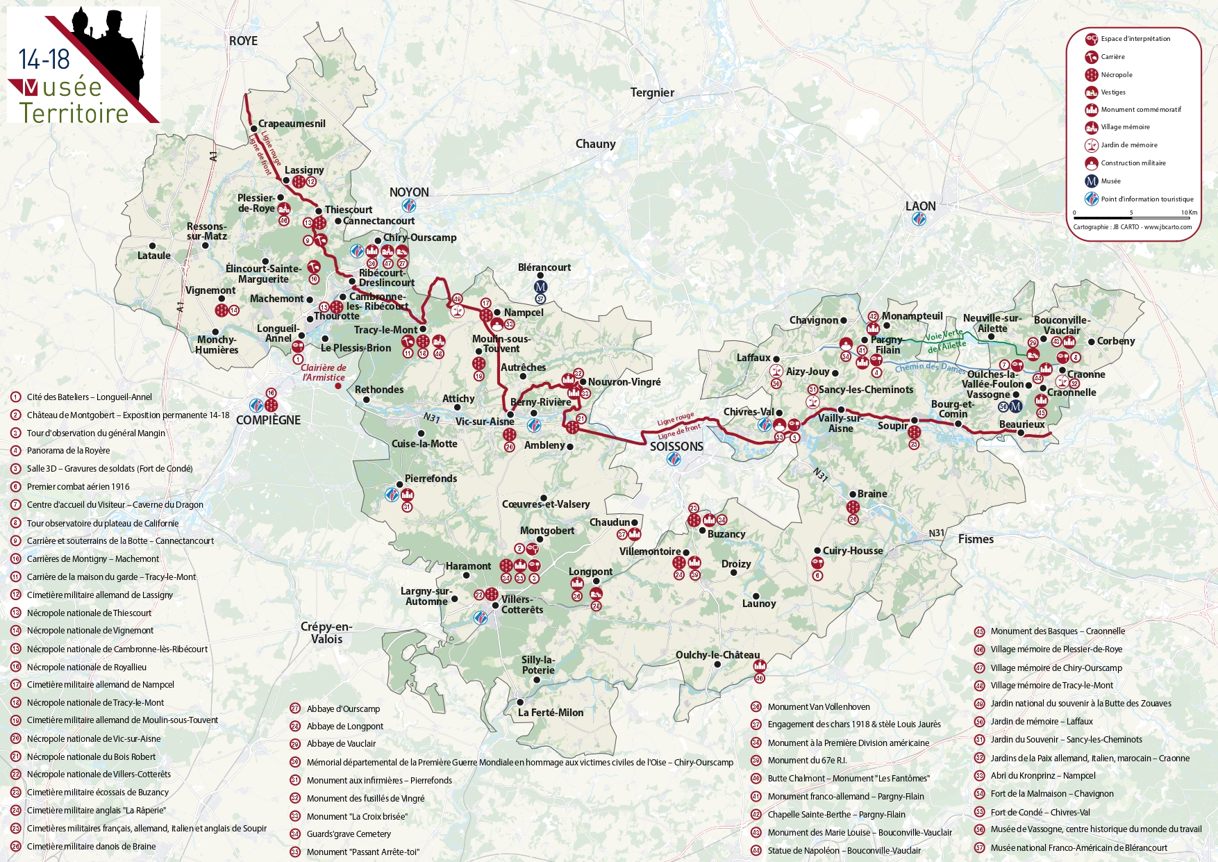 carte Musée Territoire 14-18